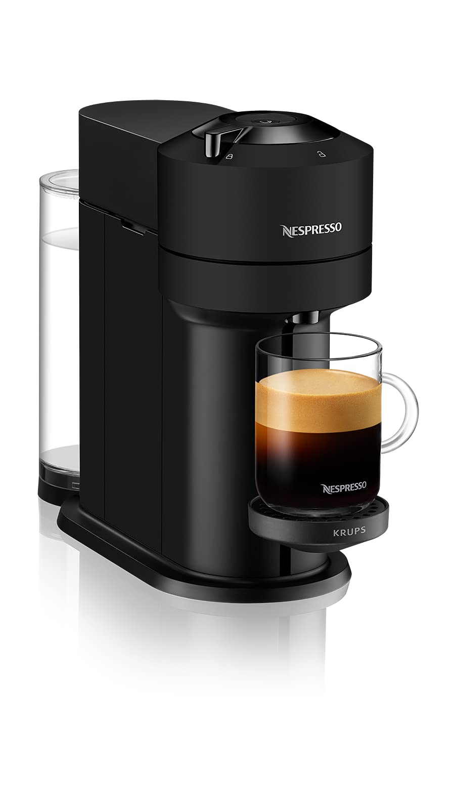 Vertuo Next Cafetière à capsules Machine à expresso 5 tailles différentes tasses Technologie Centrifusion, chauffage 30s, WiFi, Bluetooth, XN910N, Noir mat