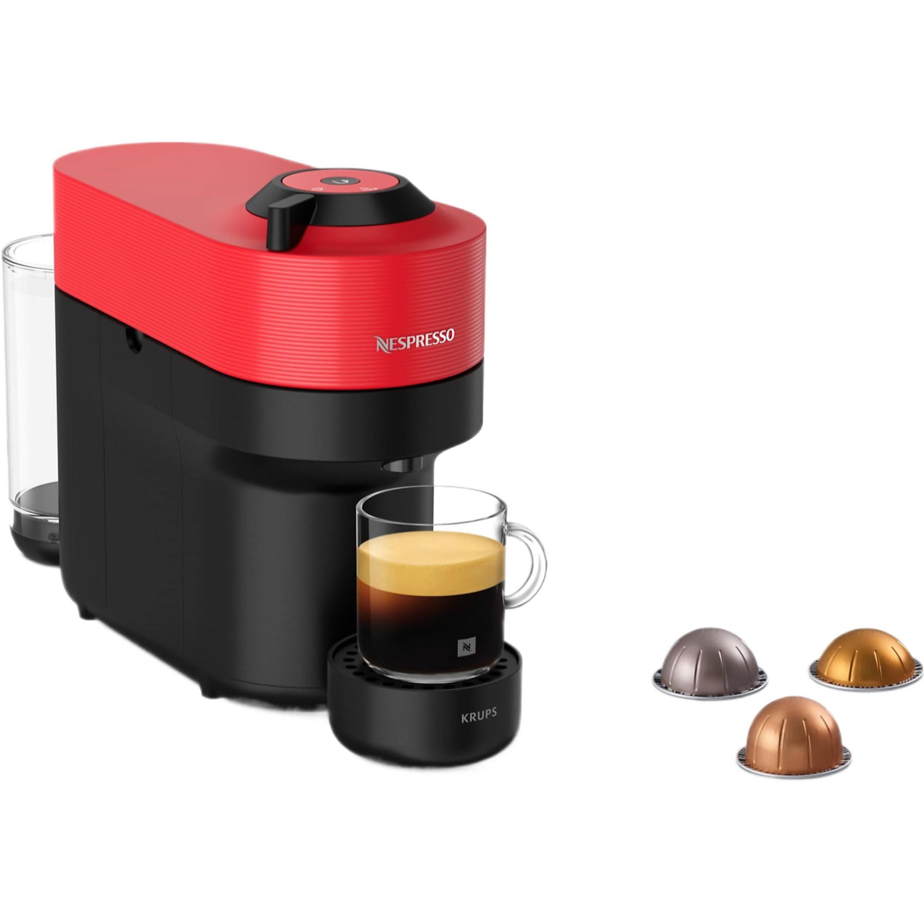 VERTUO Pop Cafetière à capsules Machine à expresso, 4 tailles tasses, technologie Centrifusion, Rouge, XN9205