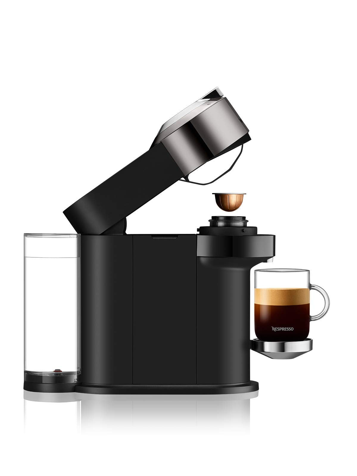 Vertuo Next machine à café Cafetière à dosette 1,1 L, XN910C10, Noir, Gris
