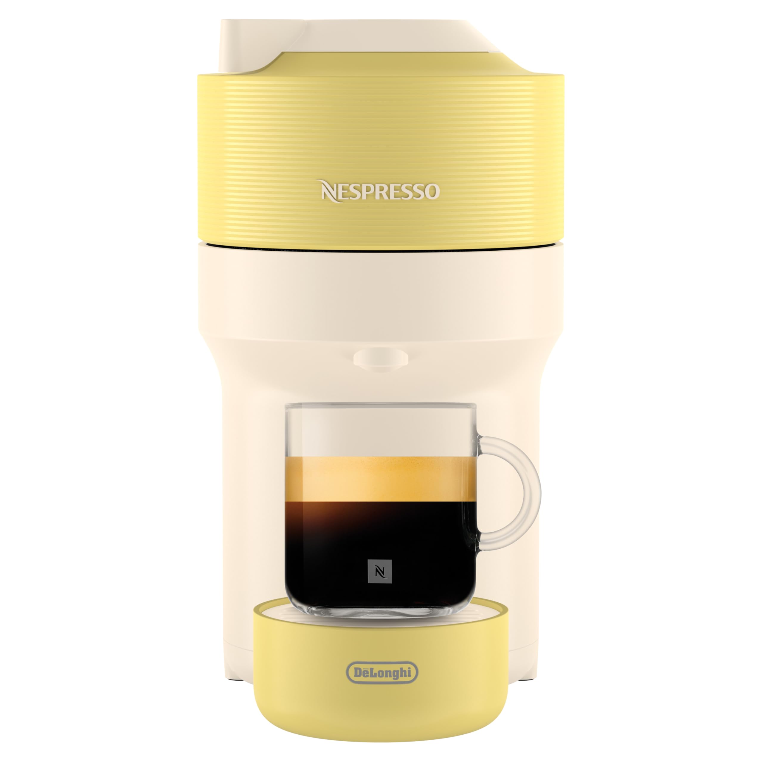 Vertuo Pop - Machine à Café en Capsules, Technologie Centrifusion, 4 Tailles de Tasse, Set de 12 Capsules Inclus, Jaune Pastel, ENV90.LE