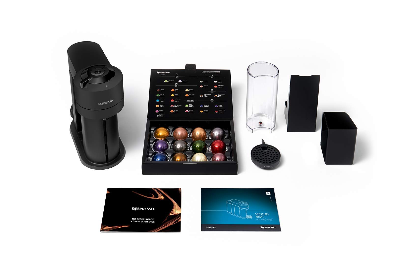 Vertuo Next Cafetière à capsules Machine à expresso 5 tailles différentes tasses Technologie Centrifusion, chauffage 30s, WiFi, Bluetooth, XN910N, Noir mat
