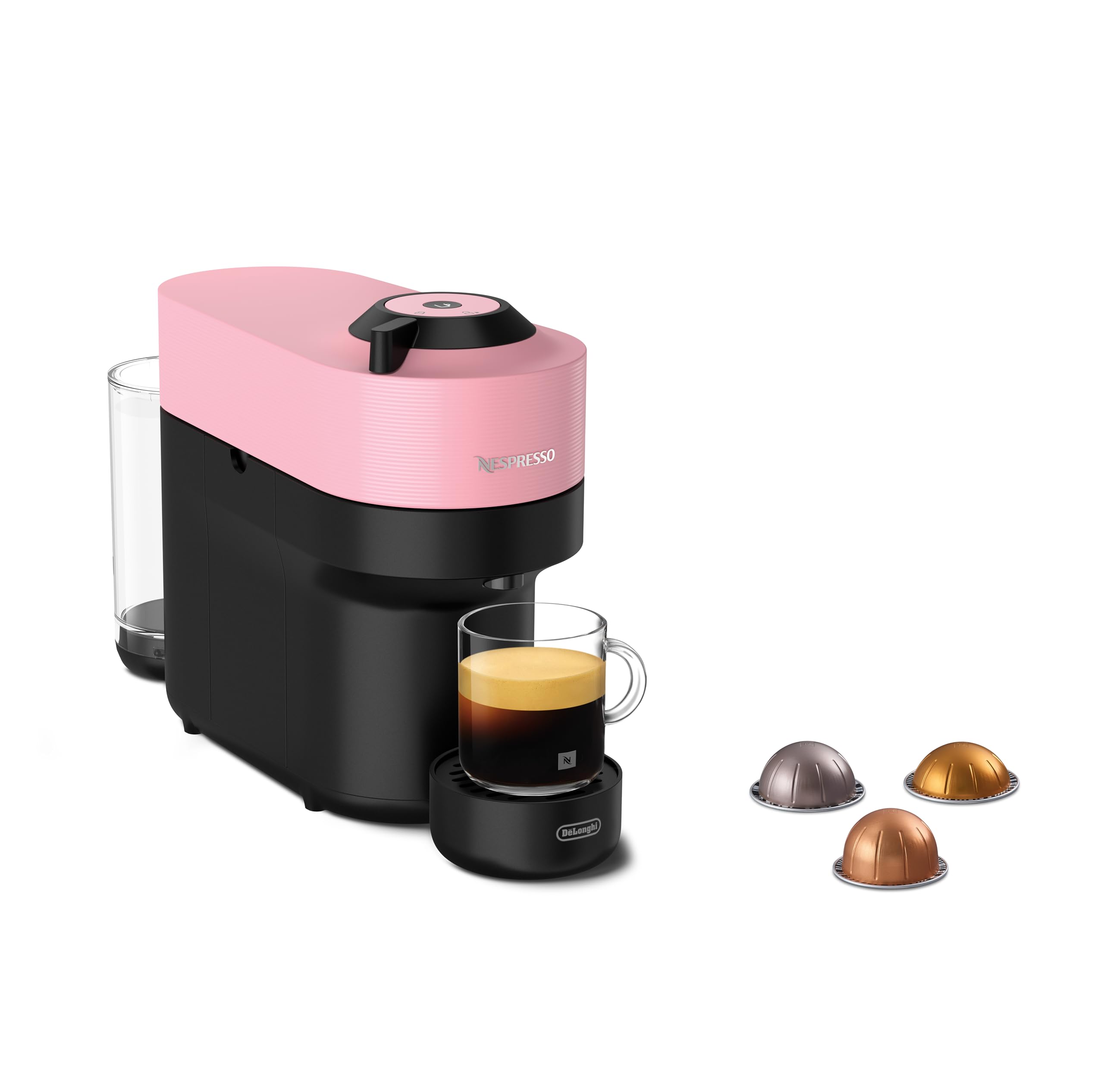 Machine à Café Vertuo POP Rose, Capsules café Vertuo seulement, Technologie Centrifusion, 5 Tailles de Tasses, Arrêt Automatique, ENV90.P, Rose