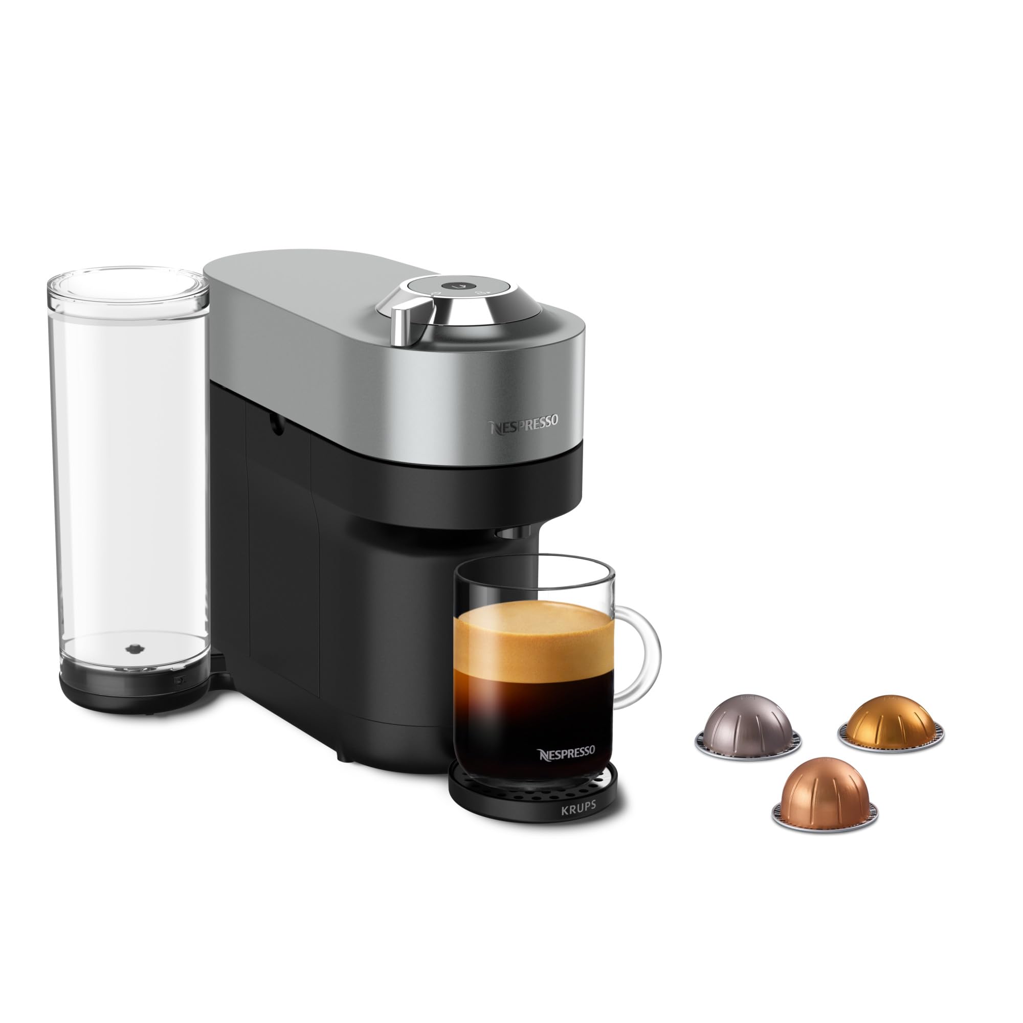 Machine à Café Vertuo POP+ Argent, Capsules café Vertuo seulement, Arrêt Automatique, YY5359FD, Argent