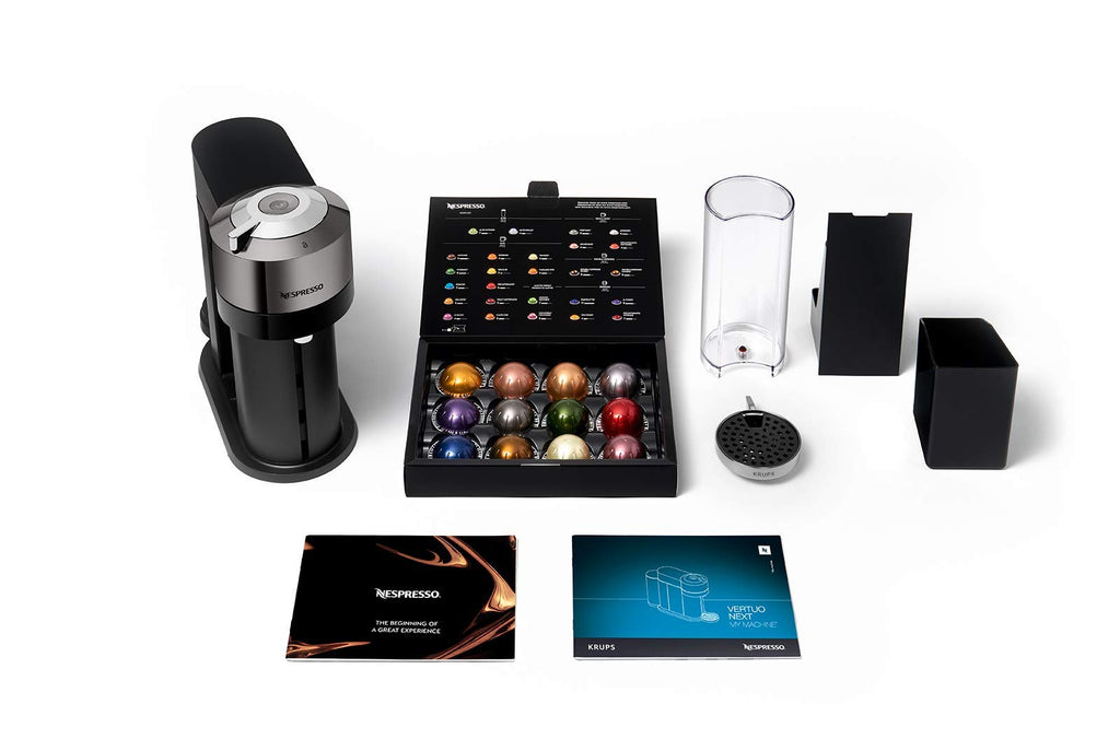 Vertuo Next machine à café Cafetière à dosette 1,1 L, XN910C10, Noir, Gris