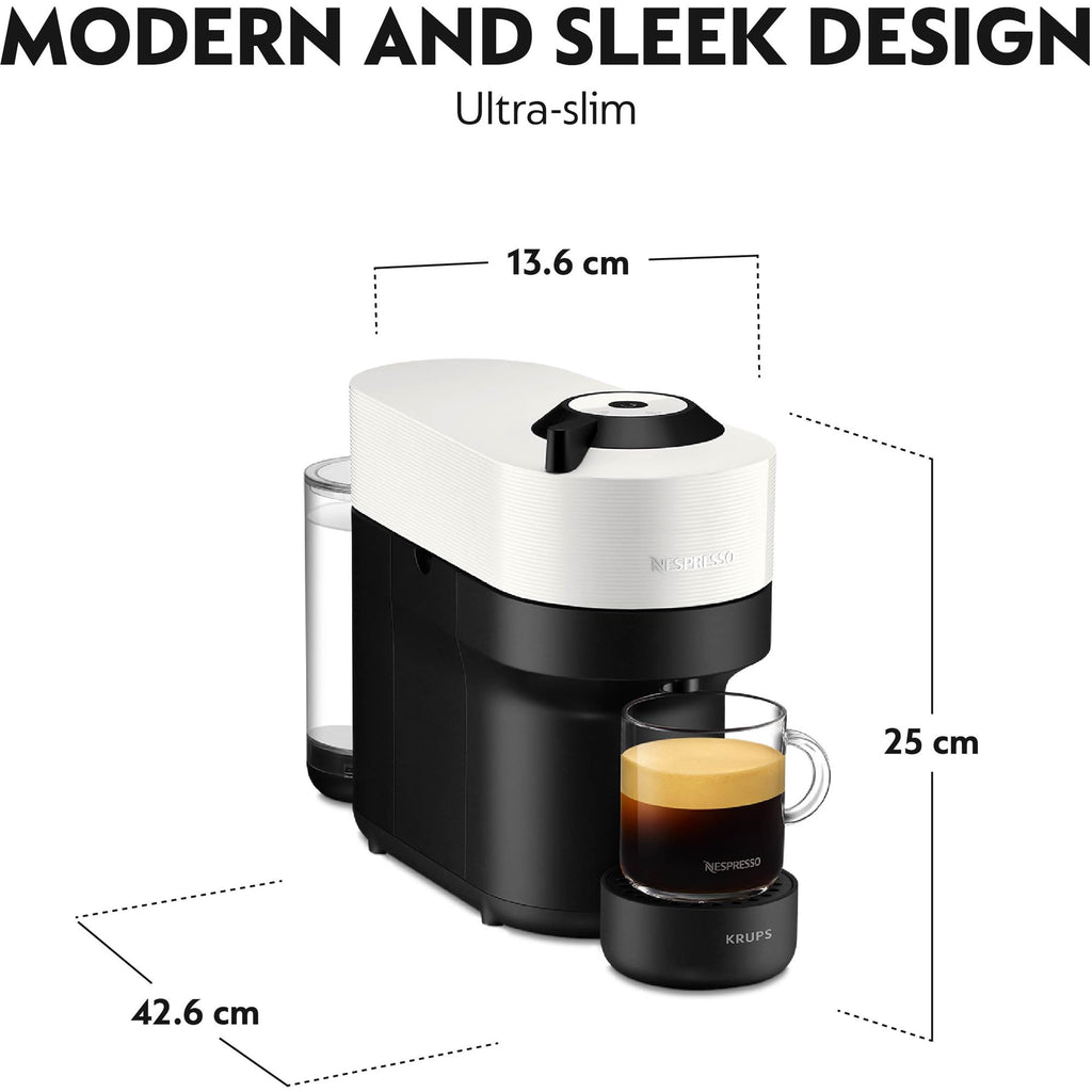 VERTUO Pop Cafetière à capsules, machine à expresso, 4 tailles tasses, technologie Centrifusion, Blanc, XN9201&nbsp;