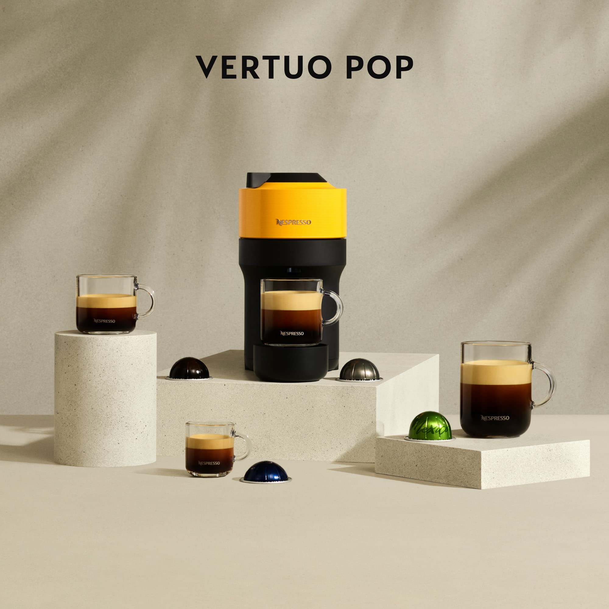 Machine à Café Vertuo POP, 5 Tailles de Tasses, Arrêt Automatique, ENV90.A, Bleu