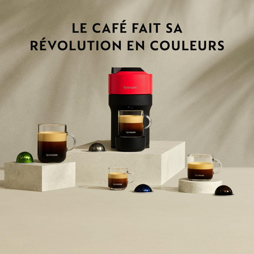 VERTUO Pop Cafetière à capsules Machine à expresso, 4 tailles tasses, technologie Centrifusion, Rouge, XN9205