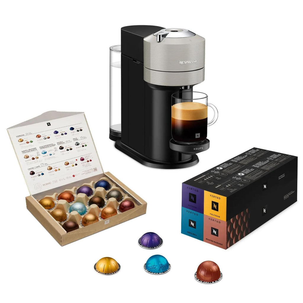 Machine à Café Vertuo Next Gris Claire+52 capsules offertes, Arrêt Automatique, YY5902FD, Gris